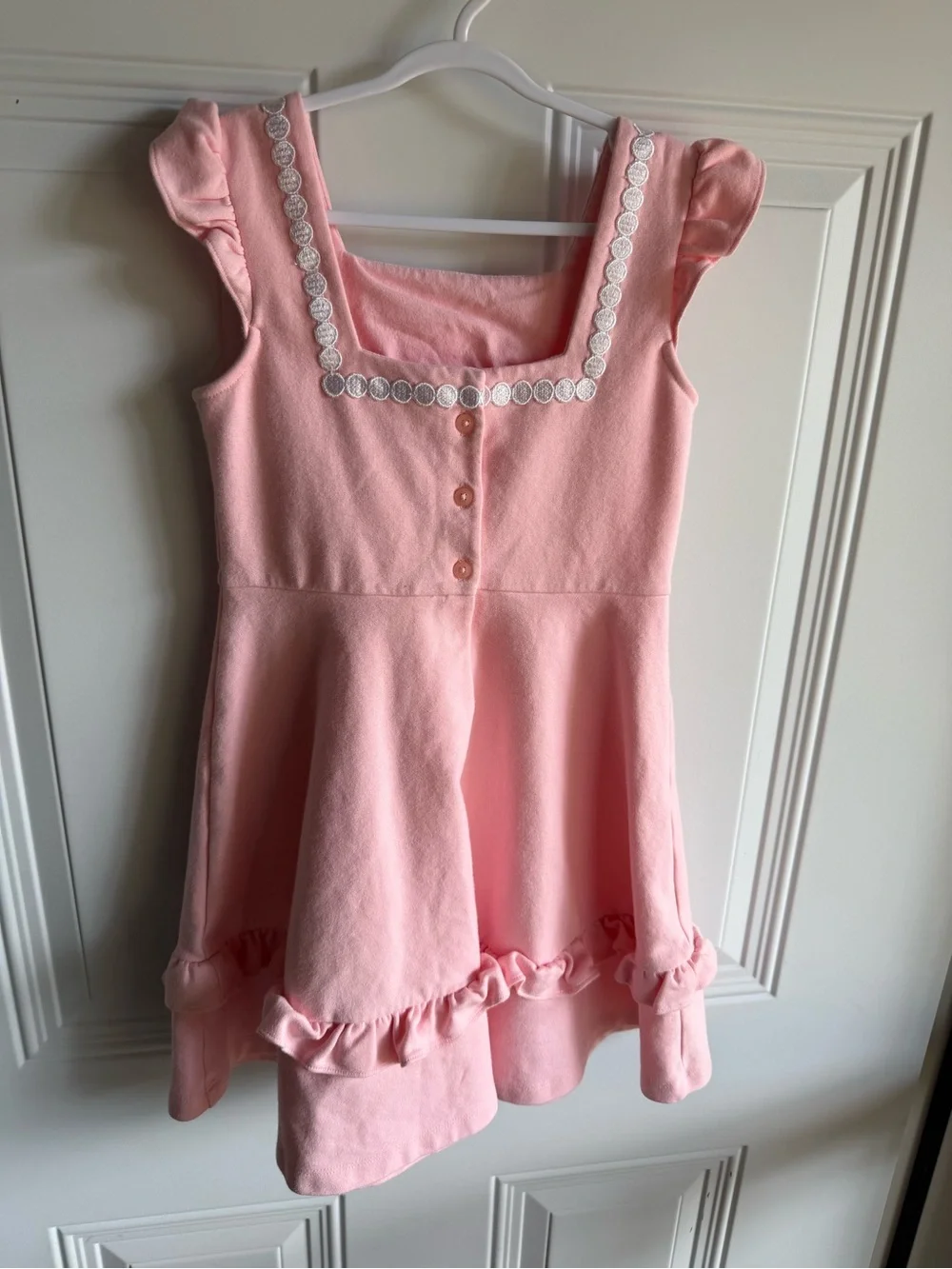 Janie and Jack Pink Square-Neck Ruffle Dress